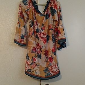 Off the shoulder, Hawaiian Print dress, size M